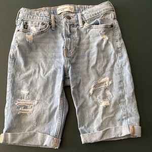 Abercrombie kids denim ripped shorts